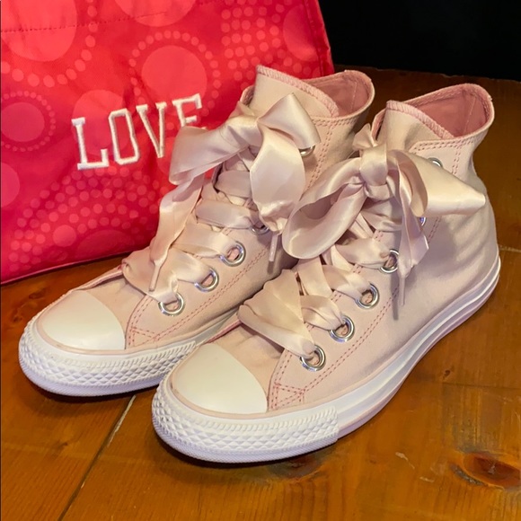 converse rose satin